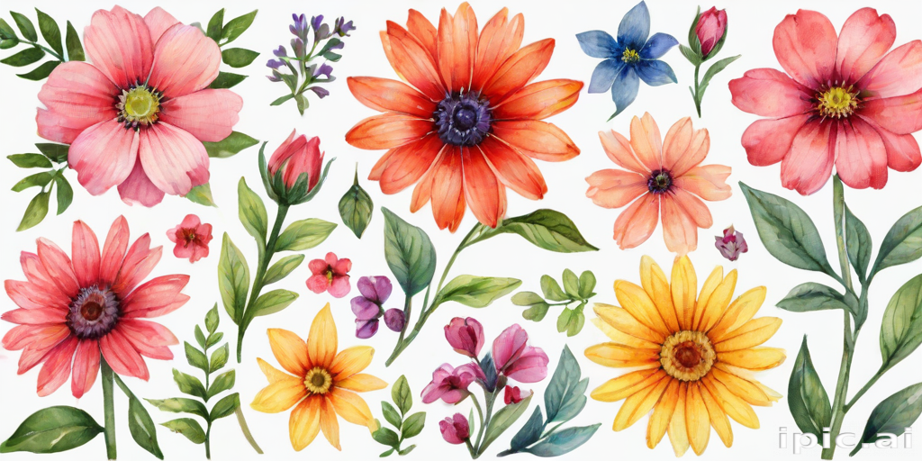 clipart watercolor flowers