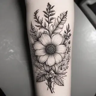 flower line work