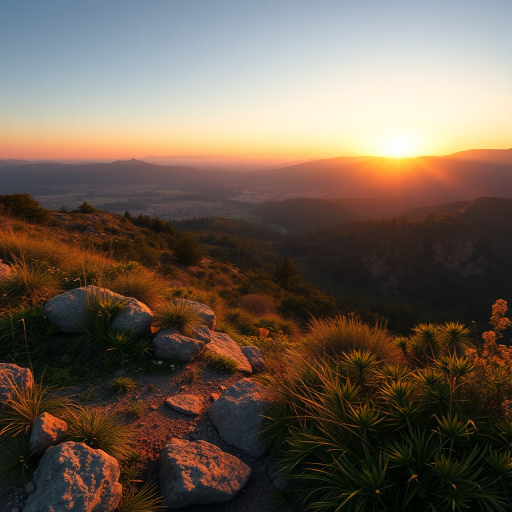 Capture a high-resolution image of a serene landscape during golden hour with a Canon EOS R, 24mm f/1.4 lens, aperture set to f/8, ISO 100, shutter speed 1/125 sec, wide-angle view, natural lighting.