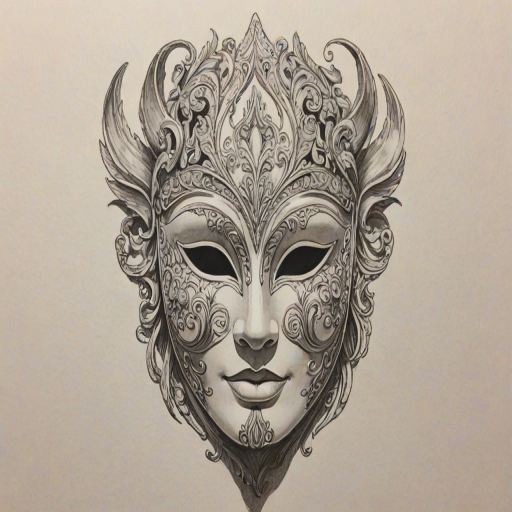 drawing of a mask