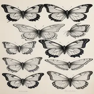 butterflies sketches