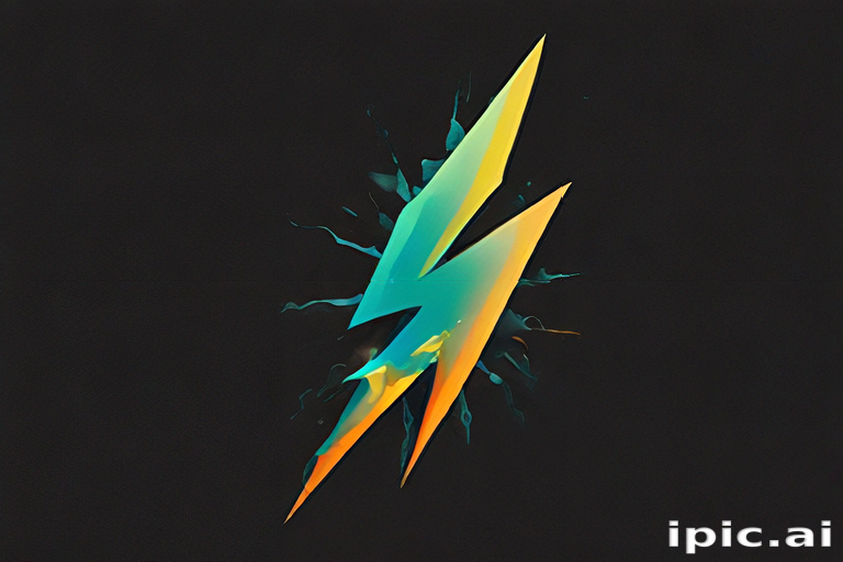 Dynamic Lightning Bolt Design With Vibrant Colors and Bold Energy Burst