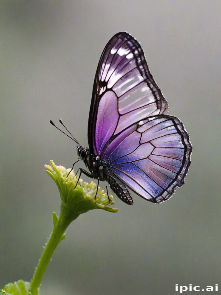 transparent purple butterfly