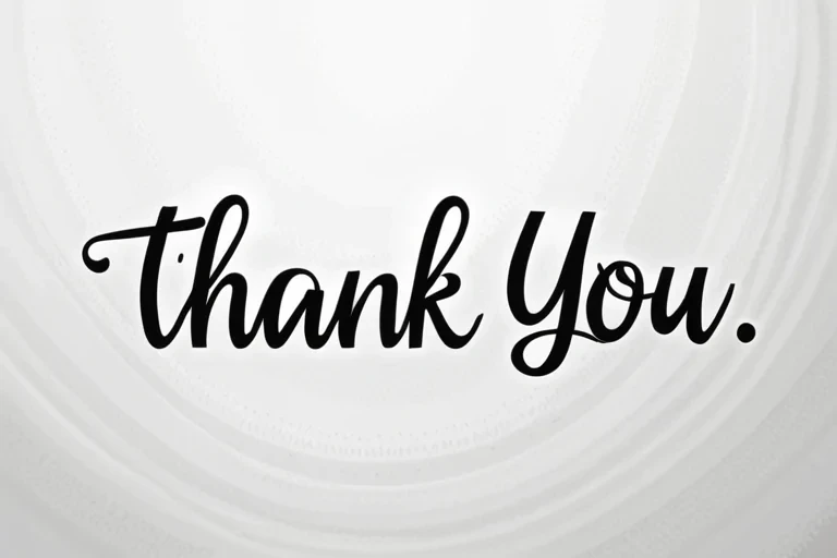 thank you in black and white