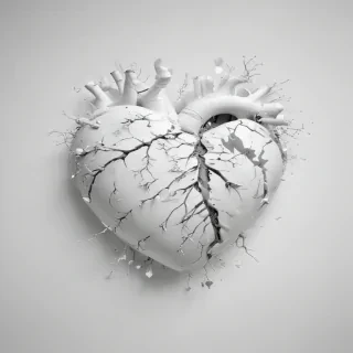 white broken heart