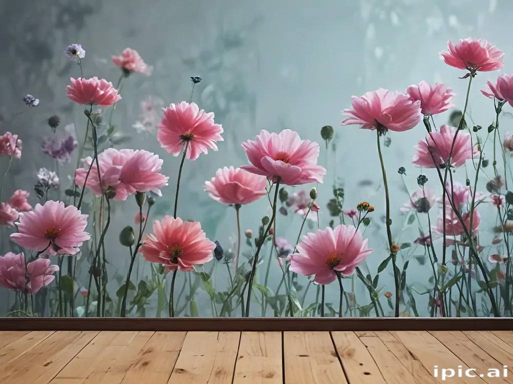 flowers behind glass wallpaper