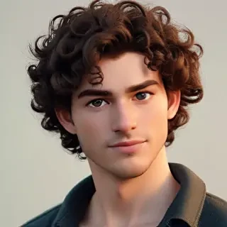 popular male cartoon characters with curly hair