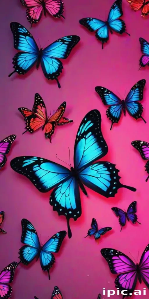 neon butterfly wallpaper