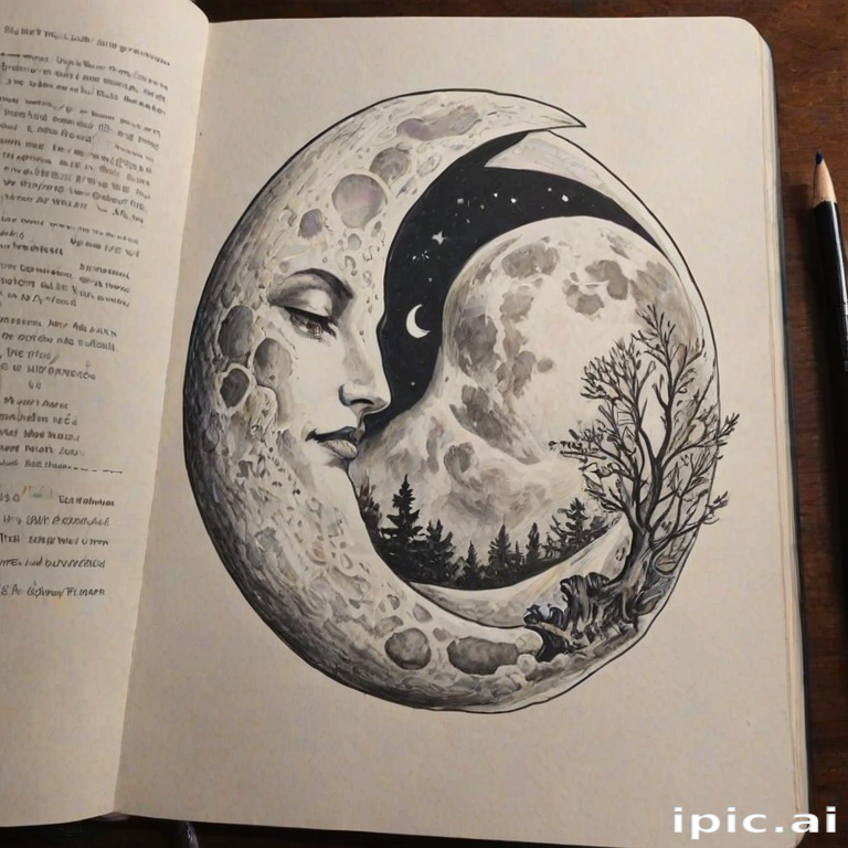 aesthetic moon drawings