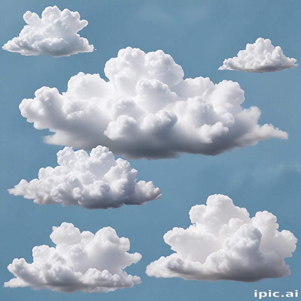 Fluffy White Clouds Floating Gracefully Against a Bright Blue Sky