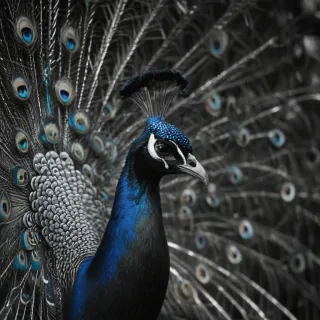 peacock black and white