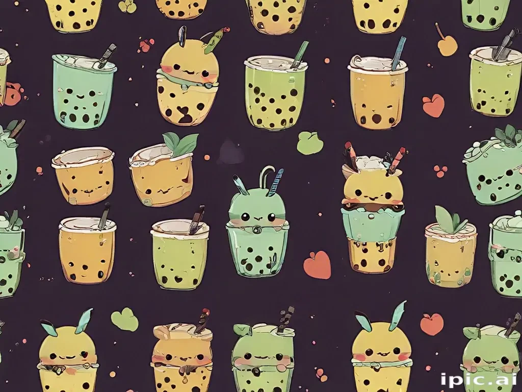 cute boba backgrounds