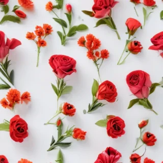 flowers with white background