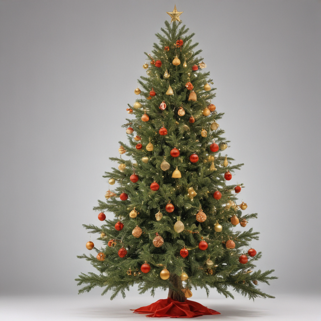 Beautifully Decorated Christmas Tree with Golden and Red Ornaments ...