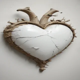 white broken heart