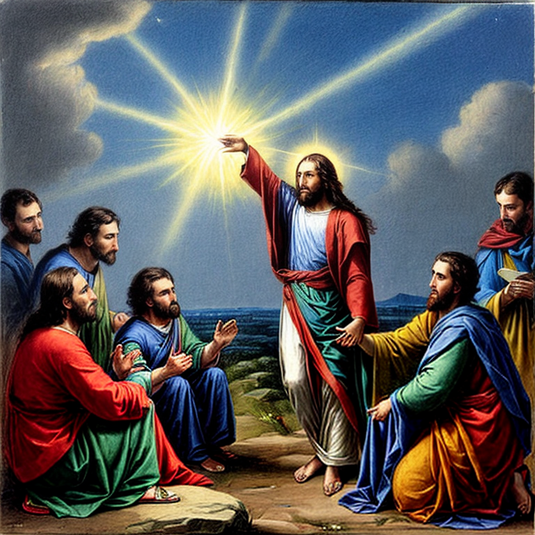 Jesus exploding with light