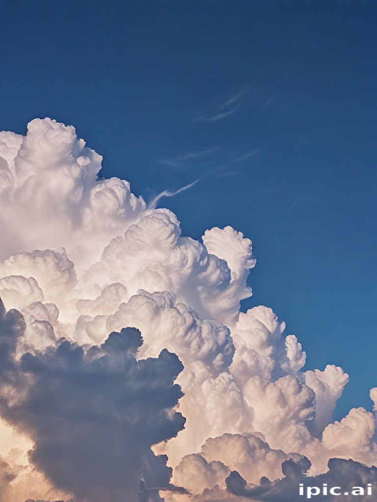 Majestic Cotton Candy Clouds Against a Bright Blue Sky Above