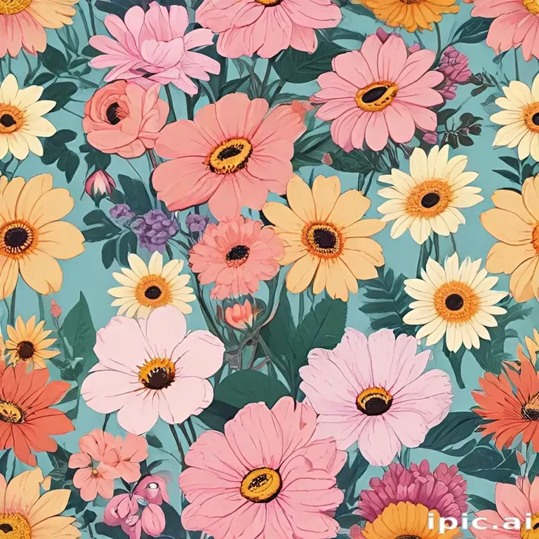 cartoon flowers aesthetic