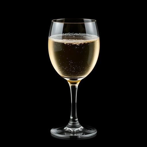 Create a high-resolution image of a crystal champagne coupe glass on a black background with soft lighting, using a Canon EOS R5 with a 50mm lens at f/1.8, ISO 200, and a shutter speed of 1/100s, captured from a slightly elevated angle for a dramatic effect.
