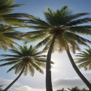 transparent palm trees