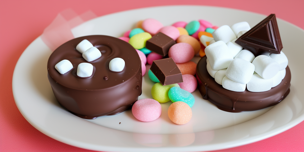 candy with chocolate and marshmallow