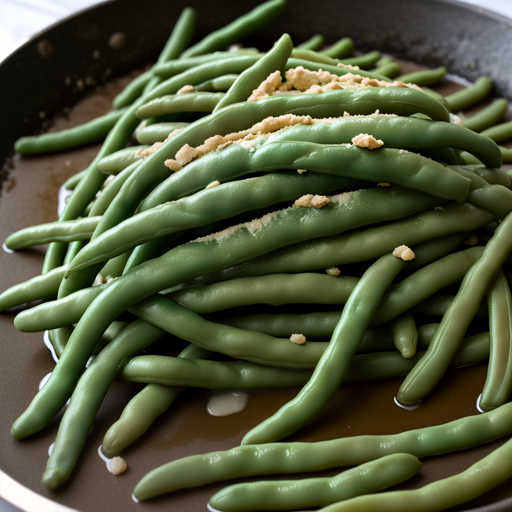 green beans cooked for hot holding on a buffet