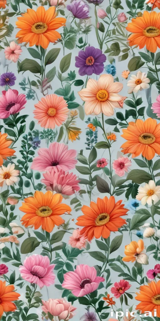 cartoon flowers transparent background