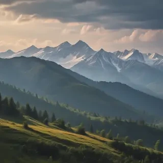 mountainous background