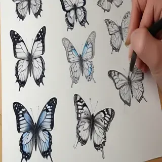 drawing butterflies