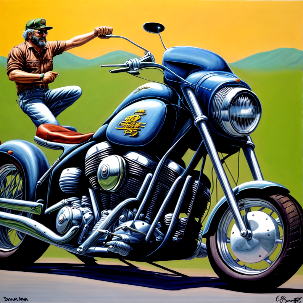 David Mann painting chopper