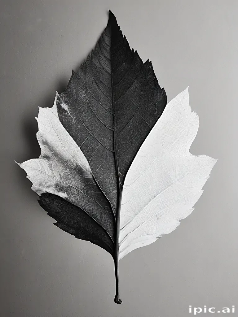 leaf white and black