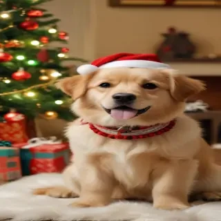 christmas dog wallpaper cute