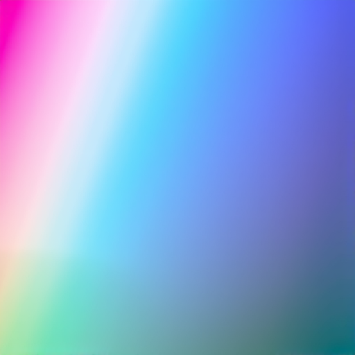 Create a vibrant, colorful abstract gradient image with smooth transitions between bright shades of pink, blue, and green, captured using a Canon EOS R5 with a 50mm f/1.2 lens, ISO 100, f/2.8, 1/125s, in a soft focus style from a close-up perspective.