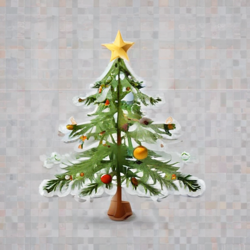 Festive Christmas Tree Decorated with Ornaments and a Bright Star on Top