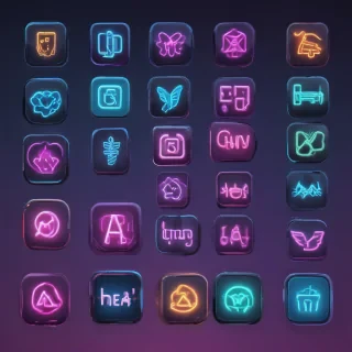neon app icons