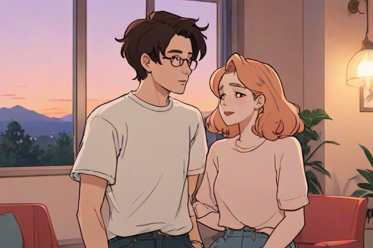 cartoon couple aesthetic
