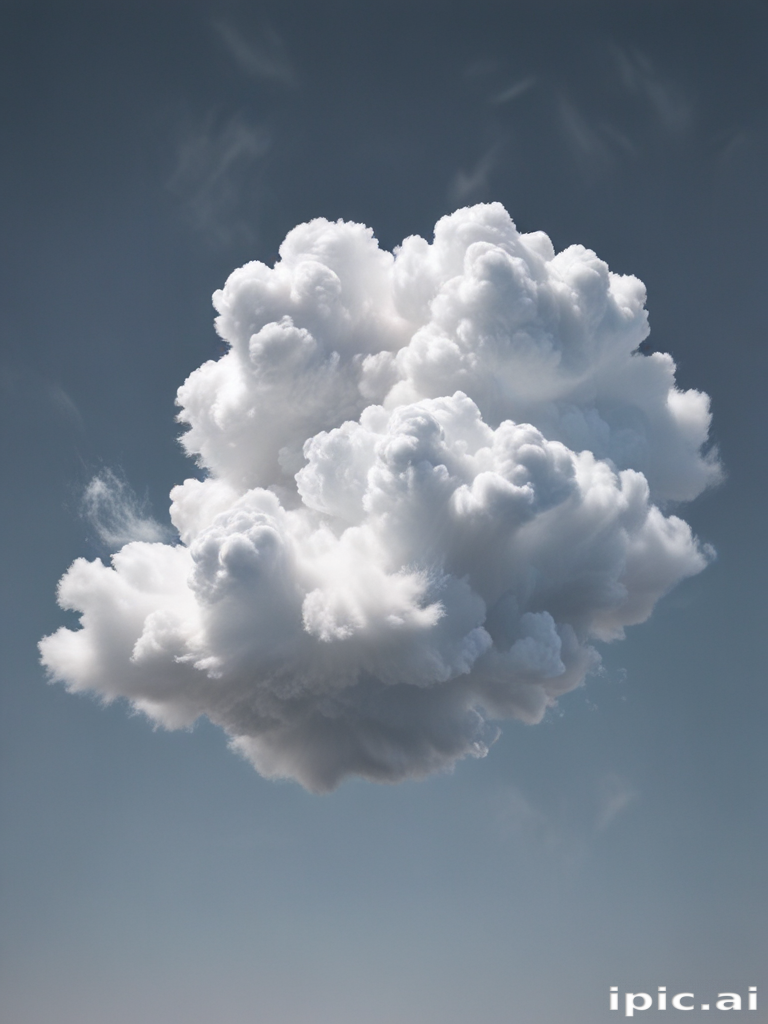 Fluffy White Clouds Floating Gracefully in a Clear Blue Sky