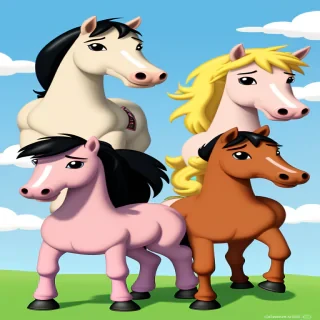 cartoon horses