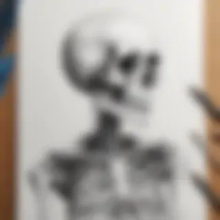 creative skeleton drawing art