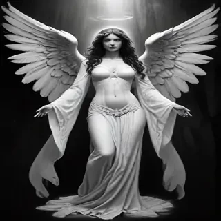 black and white angel drawings