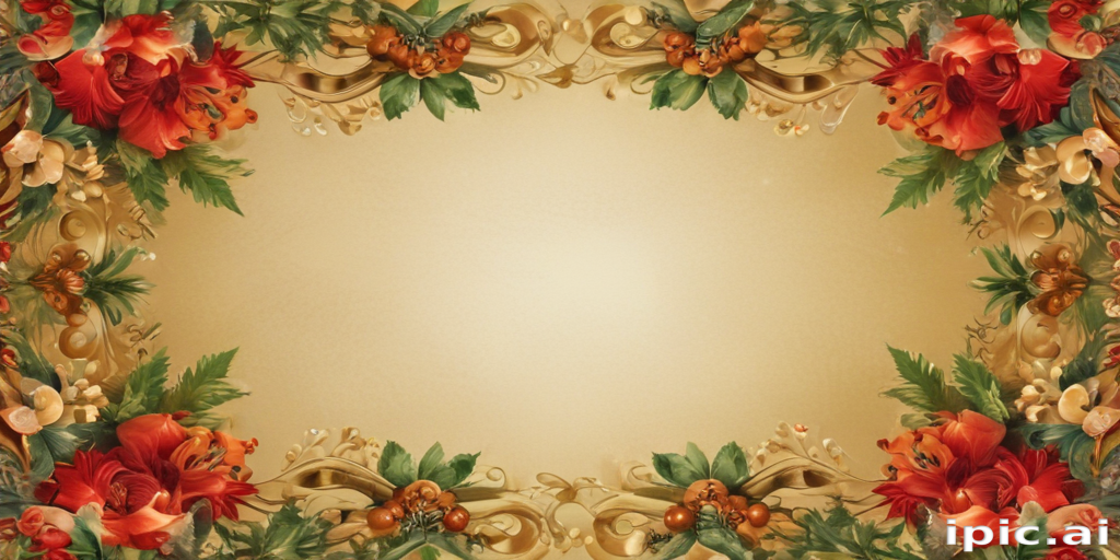 Elegant Floral Border Design with Rich Colors and Decorative Accents