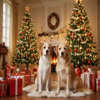 christmas dog wallpaper