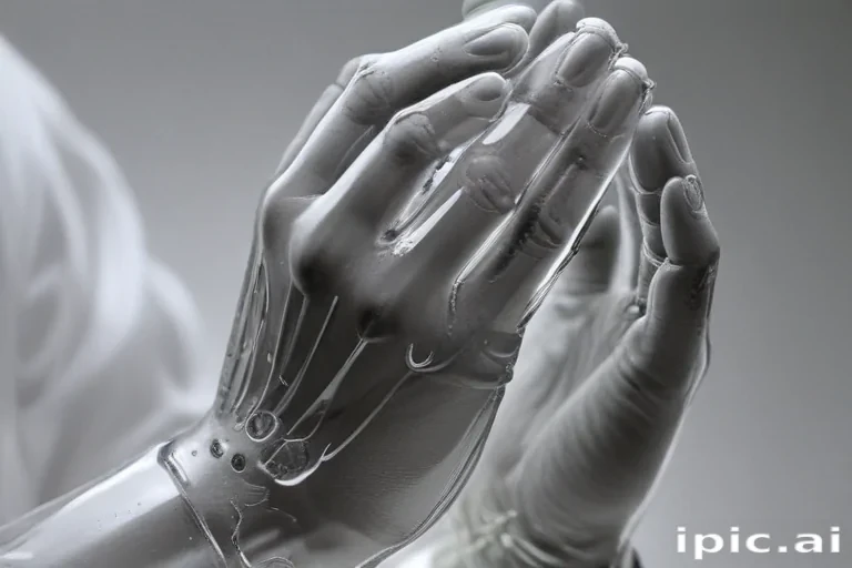 transparent praying hands