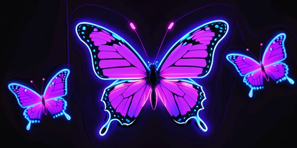 neon purple butterfly aesthetic