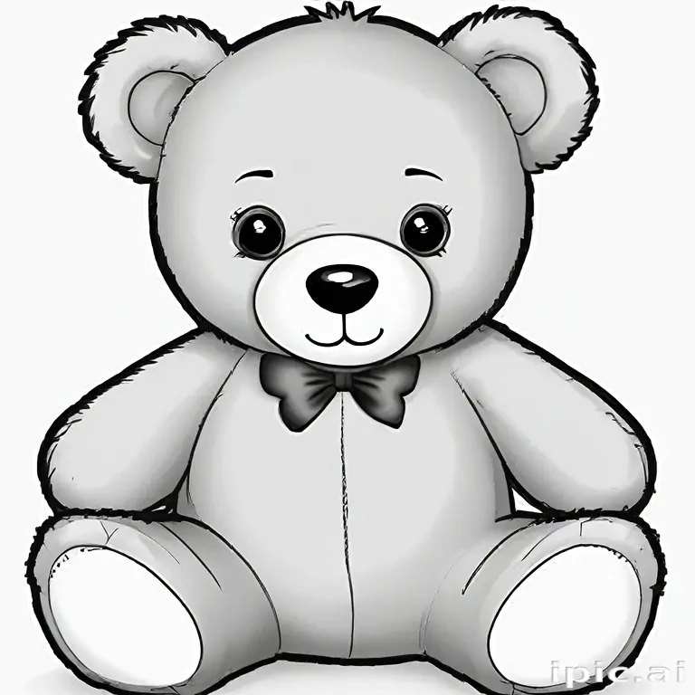 teddy bear clipart black and white