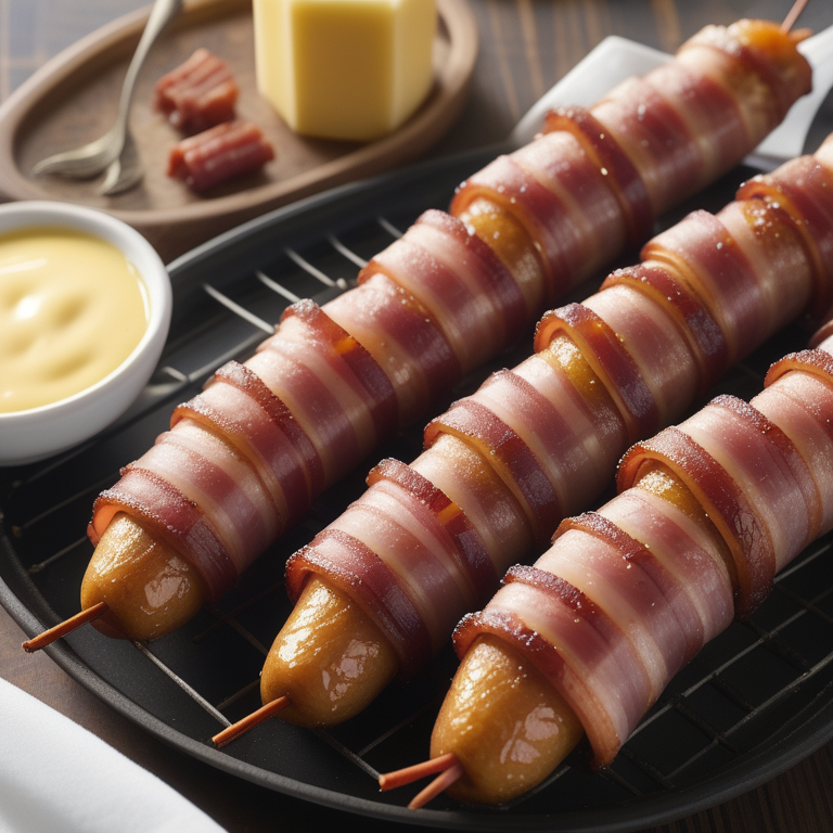 smokies wrapped in bacon with brown sugar and butter