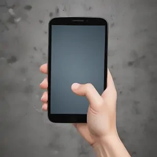 hand holding phone png