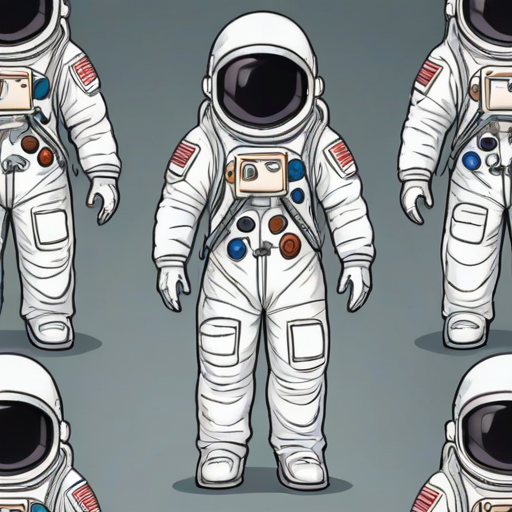 cartoon transparent astronaut suit