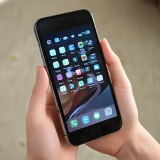 holding phone