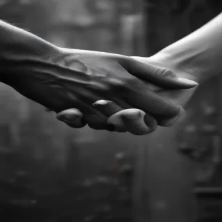 handshake black and white